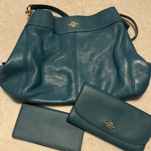 Coach Lexy Pebbled Leather Large Shoulder Bag
